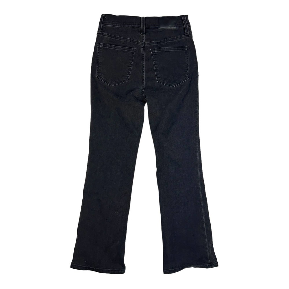 Madewell Sz 25 Cali Demi-Boot Jeans Bellspring Wash Button Front Flare Leg Black - Picture 4 of 10